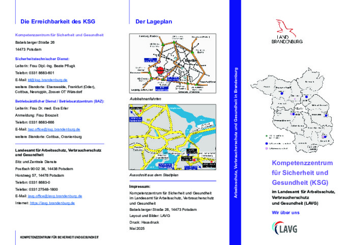 Bild vergrößern (Bild: Flyer zum Leistungsspektrum des Kompetenzzentrum für Sicherheit und Gesundheit.)