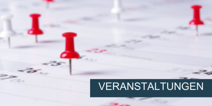 Dekoratives Bild mit der Zwischenüberschrift: Veranstaltungen.